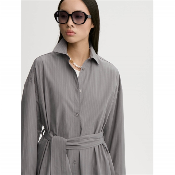 By Malene Birger Derris Midi Kjole, Grey Stripe